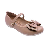 BALERINA COQUETA PARA NIÑA COLOR ARENA DE PIEL SLIP ON