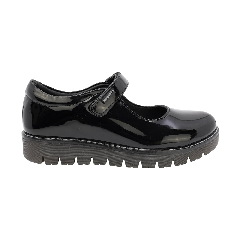 ZAPATO ESCOLAR COQUETA PARA NIÑA SINTÉTICO NEGRO FLORENCE CON TIRA DE CONTACTO