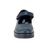 ZAPATO ESCOLAR COQUETA PARA NIÑA PIEL AZUL MARINO FLORENCE CON TIRA DE CONTACTO