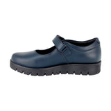 ZAPATO ESCOLAR COQUETA PARA NIÑA PIEL AZUL MARINO FLORENCE CON TIRA DE CONTACTO