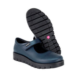 ZAPATO ESCOLAR COQUETA PARA NIÑA PIEL AZUL MARINO FLORENCE CON TIRA DE CONTACTO