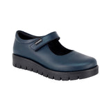 ZAPATO ESCOLAR COQUETA PARA NIÑA PIEL AZUL MARINO FLORENCE CON TIRA DE CONTACTO