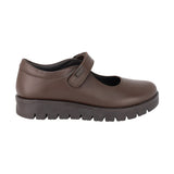 ZAPATO ESCOLAR COQUETA PARA NIÑA PIEL CAFE FLORENCE CON TIRA DE CONTACTO