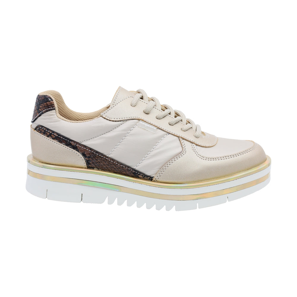 TENIS COQUETA  PARA NIÑA SINTÉTICO BEIGE NORA CON AGUJETA