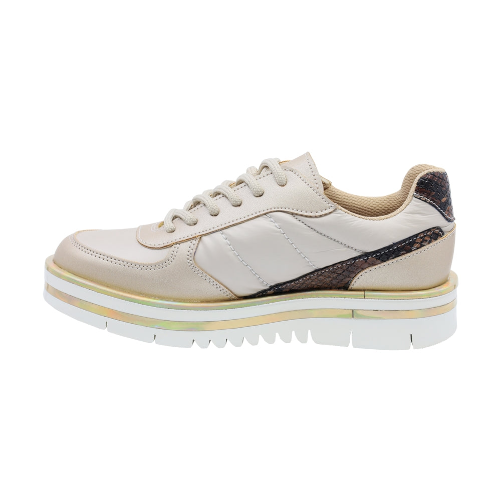 TENIS COQUETA  PARA NIÑA SINTÉTICO BEIGE NORA CON AGUJETA