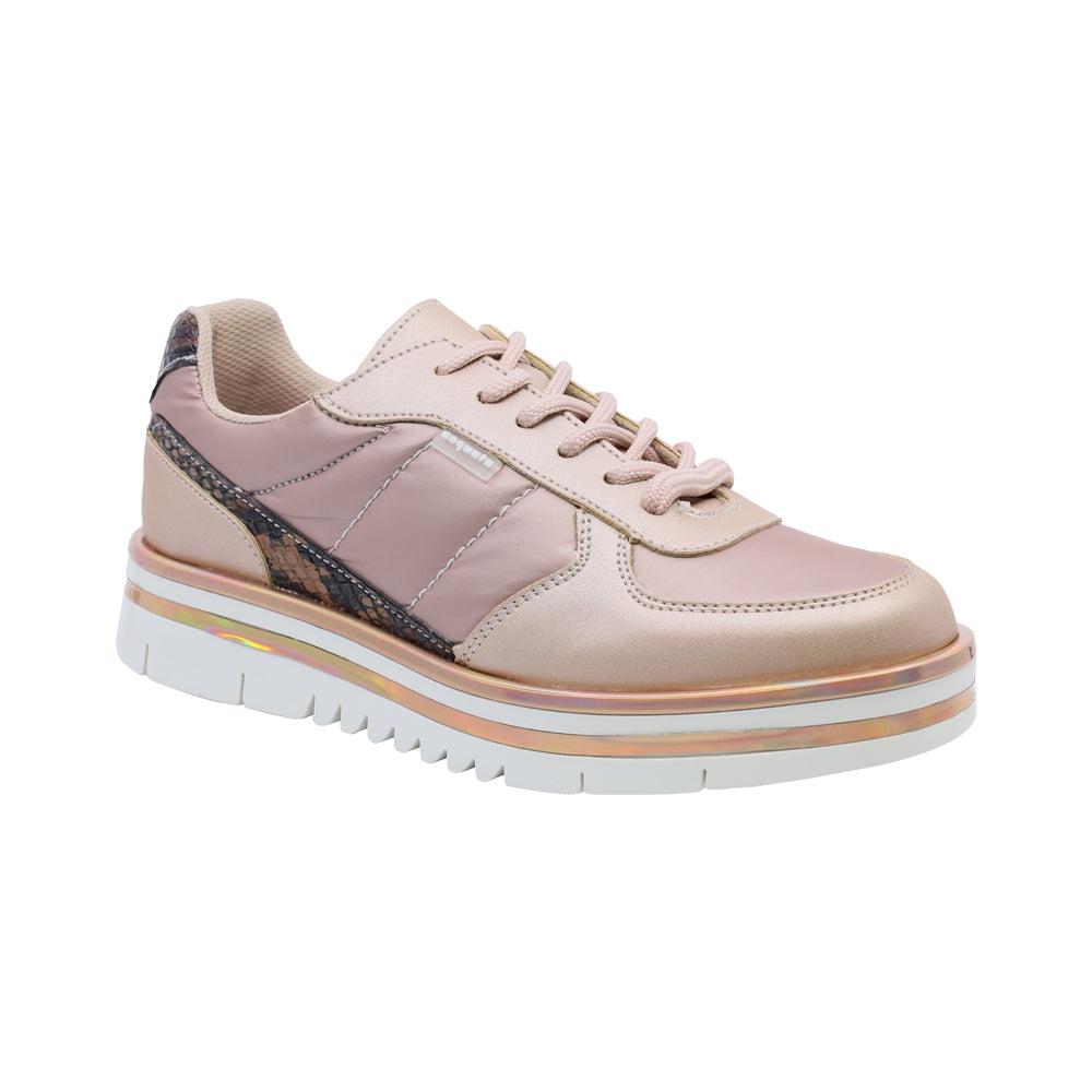 TENIS COQUETA  PARA NIÑA SINTÉTICO ORO ROSADO NORA CON AGUJETA