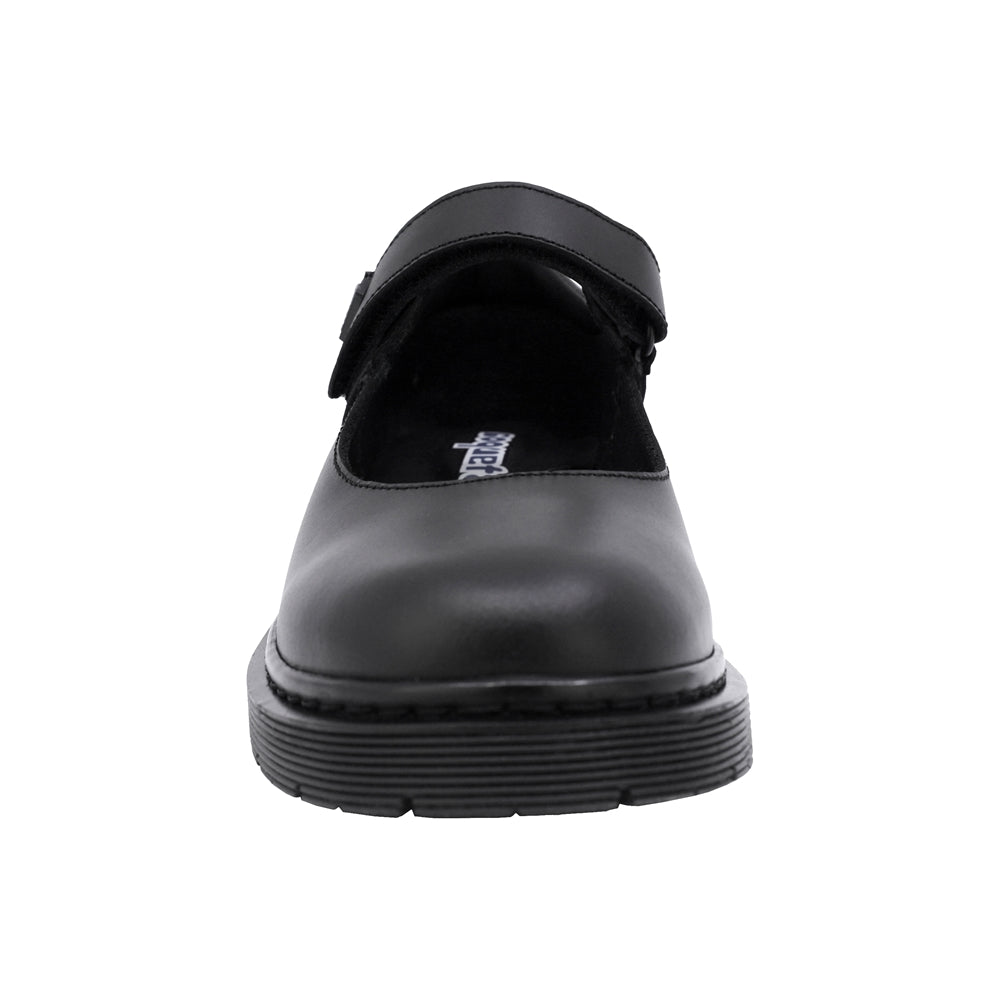 ZAPATO ESCOLAR COQUETA PARA NIÑA PIEL NEGRO MARTÍN CON TIRA DE CONTACTO