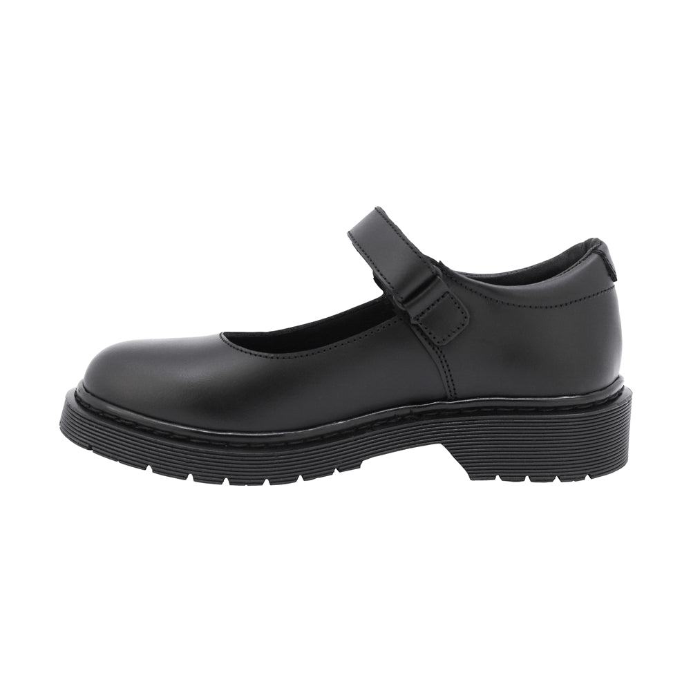 ZAPATO ESCOLAR COQUETA PARA NIÑA PIEL NEGRO MARTÍN CON TIRA DE CONTACTO