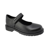 ZAPATO ESCOLAR COQUETA PARA NIÑA PIEL NEGRO MARTÍN CON TIRA DE CONTACTO