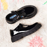 Zapato escolar Coqueta para niña charol negro Igor con tira de contacto