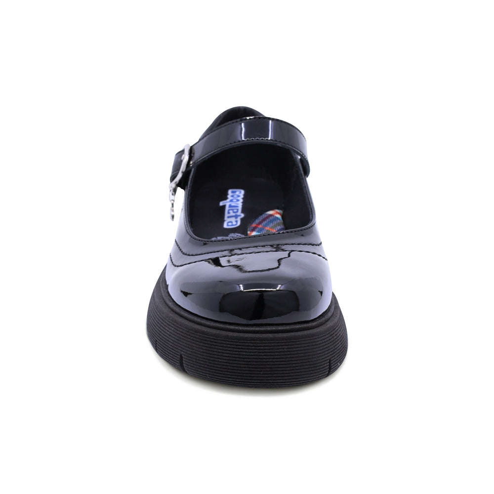 Zapato escolar Coqueta de charol color negro Igor con hebilla
