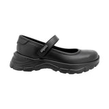 ZAPATO ESCOLAR COQUETA PARA NIÑA PIEL NEGRO NEMO CON TIRA DE CONTACTO