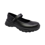 ZAPATO ESCOLAR COQUETA PARA NIÑA PIEL NEGRO NEMO CON TIRA DE CONTACTO