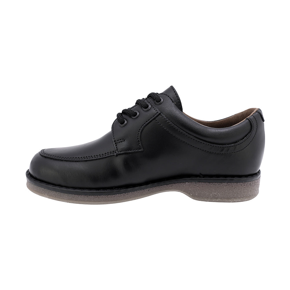 ZAPATO ESCOLAR AUDAZ PARA NIÑO PIEL NEGRO MATIAS CON AGUJETA