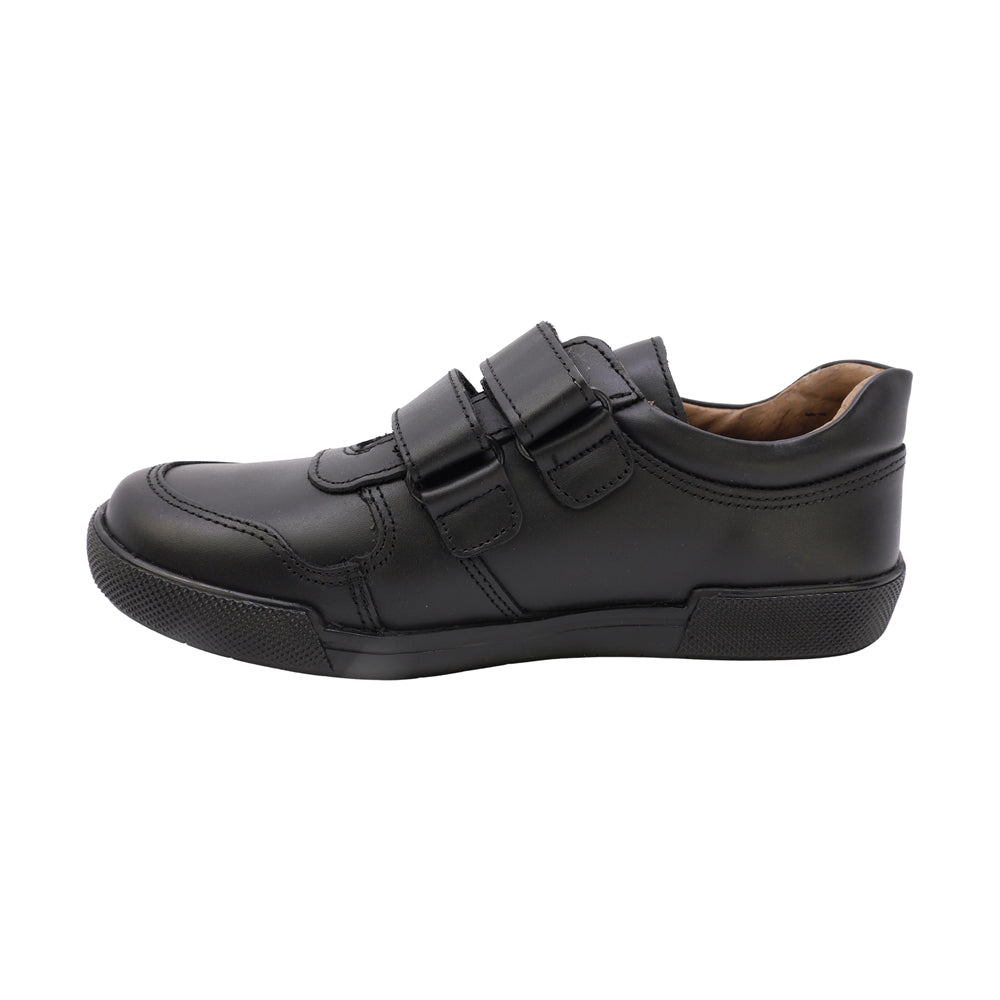 ZAPATO ESCOLAR AUDAZ PARA NIÑO PIEL NEGRO POPEYE CON DOBLE TIRA DE CONTACTO