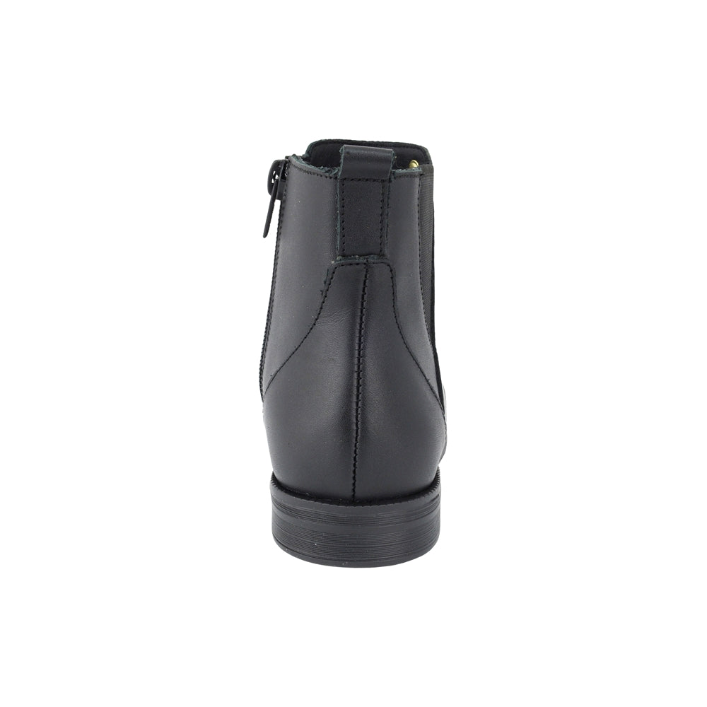 BOTA COQUETA PARA NIÑA EN PIEL COLOR NEGRO CANUTA CON ELÁSTICO