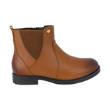 BOTA COQUETA PARA NIÑA EN PIEL COLOR MIEL CANUTA CON ELÁSTICO