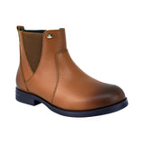 BOTA COQUETA PARA NIÑA EN PIEL COLOR MIEL CANUTA CON ELÁSTICO