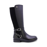 BOTA COQUETA PARA NIÑA DE SINTÉTICO COLOR NEGRO CANUTA CON CIERRE