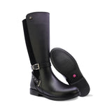 BOTA COQUETA PARA NIÑA DE SINTÉTICO COLOR NEGRO CANUTA CON CIERRE