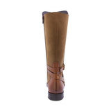 BOTA COQUETA PARA NIÑA DE SINTÉTICO COLOR MIEL CANUTA CON CIERRE