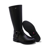 BOTA COQUETA PARA NIÑA DE SINTÉTICO COLOR NEGRO CANUTA CON HERRAJE METALICO