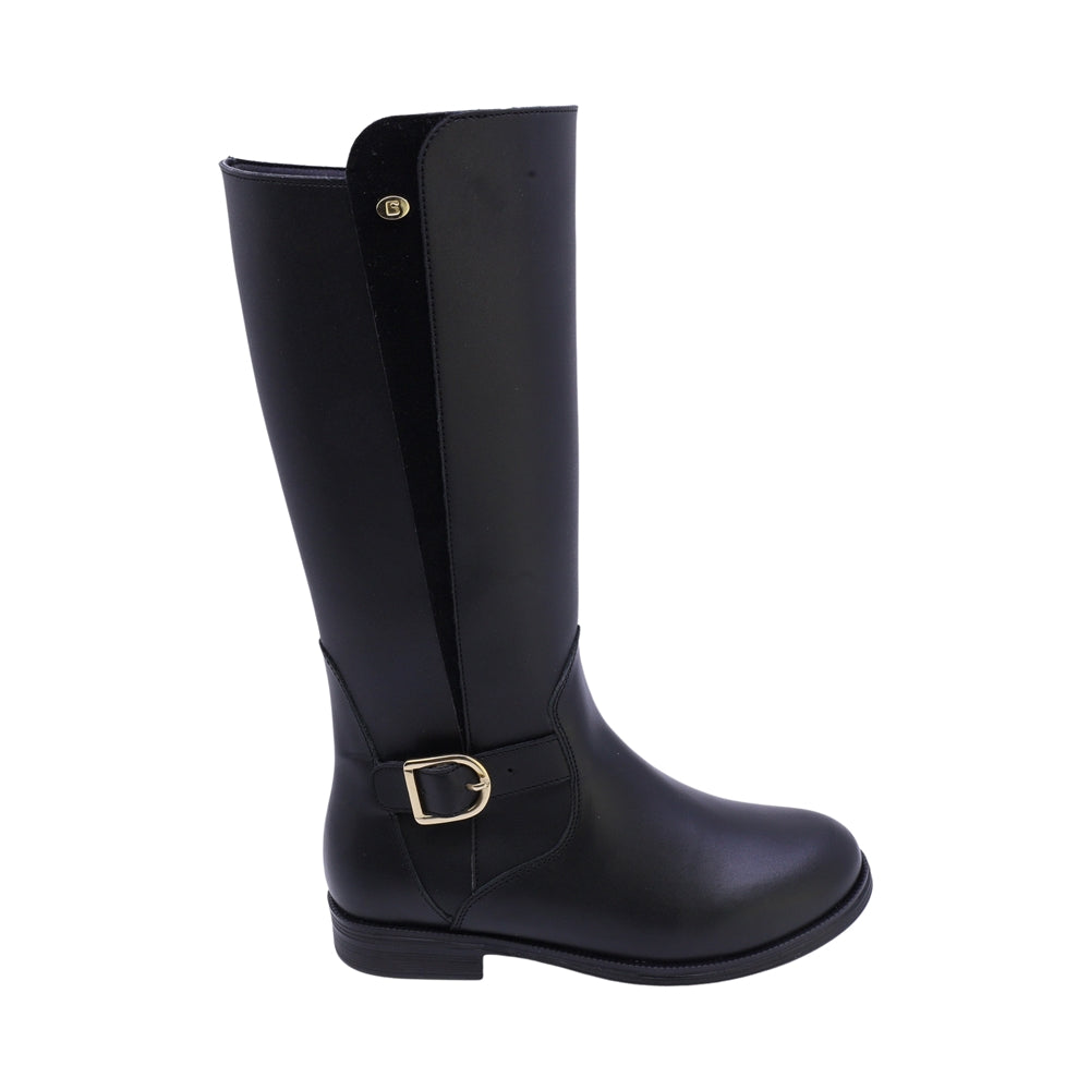 BOTA COQUETA PARA NIÑA EN SINTÉTICO COLOR NEGRO CANUTA CON HEBILLA