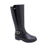 BOTA COQUETA PARA NIÑA EN SINTÉTICO COLOR NEGRO CANUTA CON HEBILLA