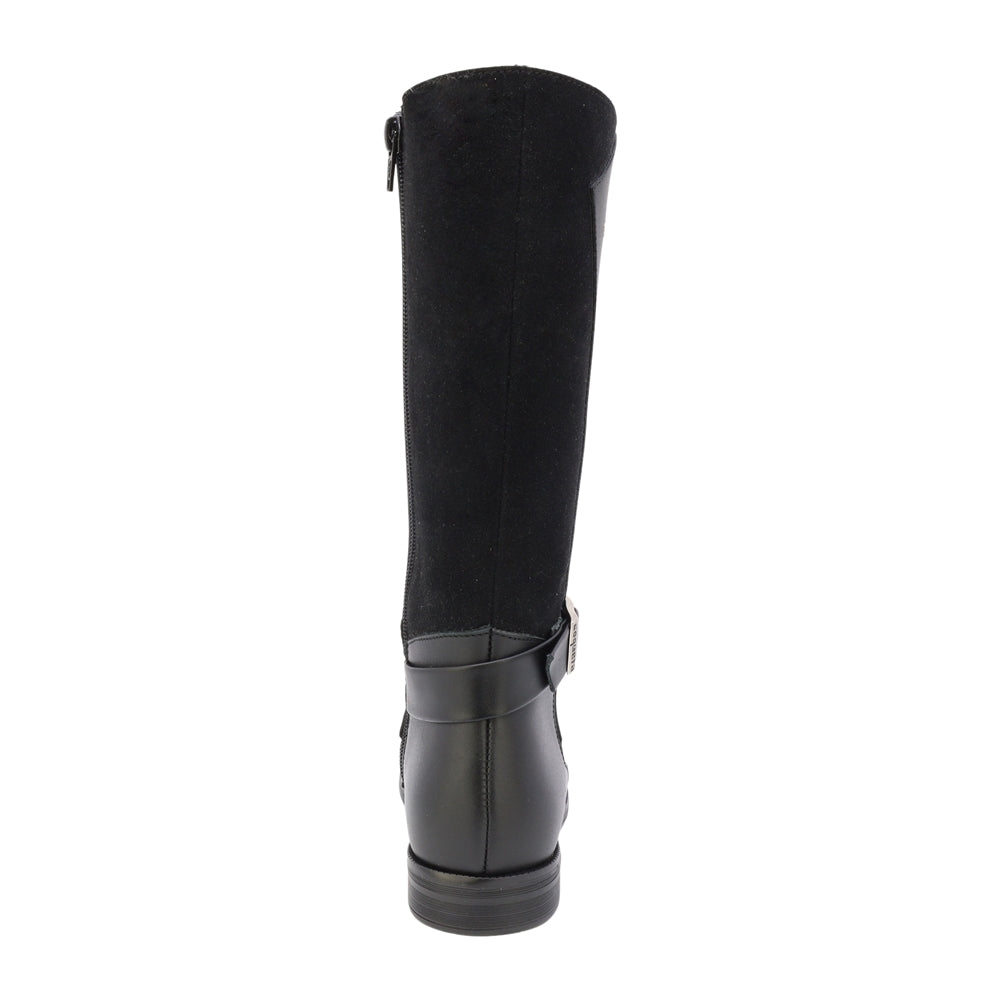BOTA COQUETA PARA NIÑA EN SINTÉTICO COLOR NEGRO CANUTA CON HEBILLA