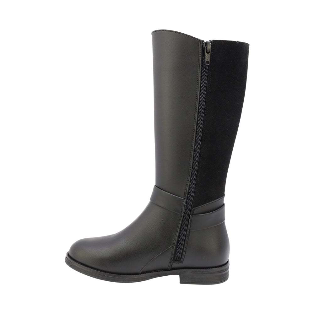 BOTA COQUETA PARA NIÑA EN SINTÉTICO COLOR NEGRO CANUTA CON HEBILLA