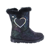 Bota Coqueta para niña en sintético negro Elvis con aplicación de corazón