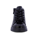 BOTITA COQUETA PARA NIÑA EN CHAROL COLOR NEGRO THUNDER CON ESTAMPADO DE ESTRELLAS