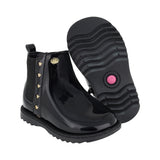 BOTA COQUETA PARA NIÑA EN CHAROL COLOR NEGRO RONDY CON ELÁSTICO