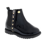 BOTA COQUETA PARA NIÑA EN CHAROL COLOR NEGRO RONDY CON ELÁSTICO