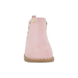 BOTA COQUETA PARA NIÑA EN PIEL COLOR ROSA RONDY CON ELÁSTICO
