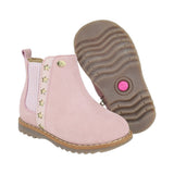 BOTA COQUETA PARA NIÑA EN PIEL COLOR ROSA RONDY CON ELÁSTICO