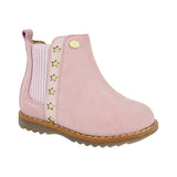 BOTA COQUETA PARA NIÑA EN PIEL COLOR ROSA RONDY CON ELÁSTICO