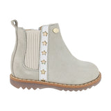 BOTA COQUETA PARA NIÑA EN PIEL COLOR GRIS RONDY CON ELÁSTICO