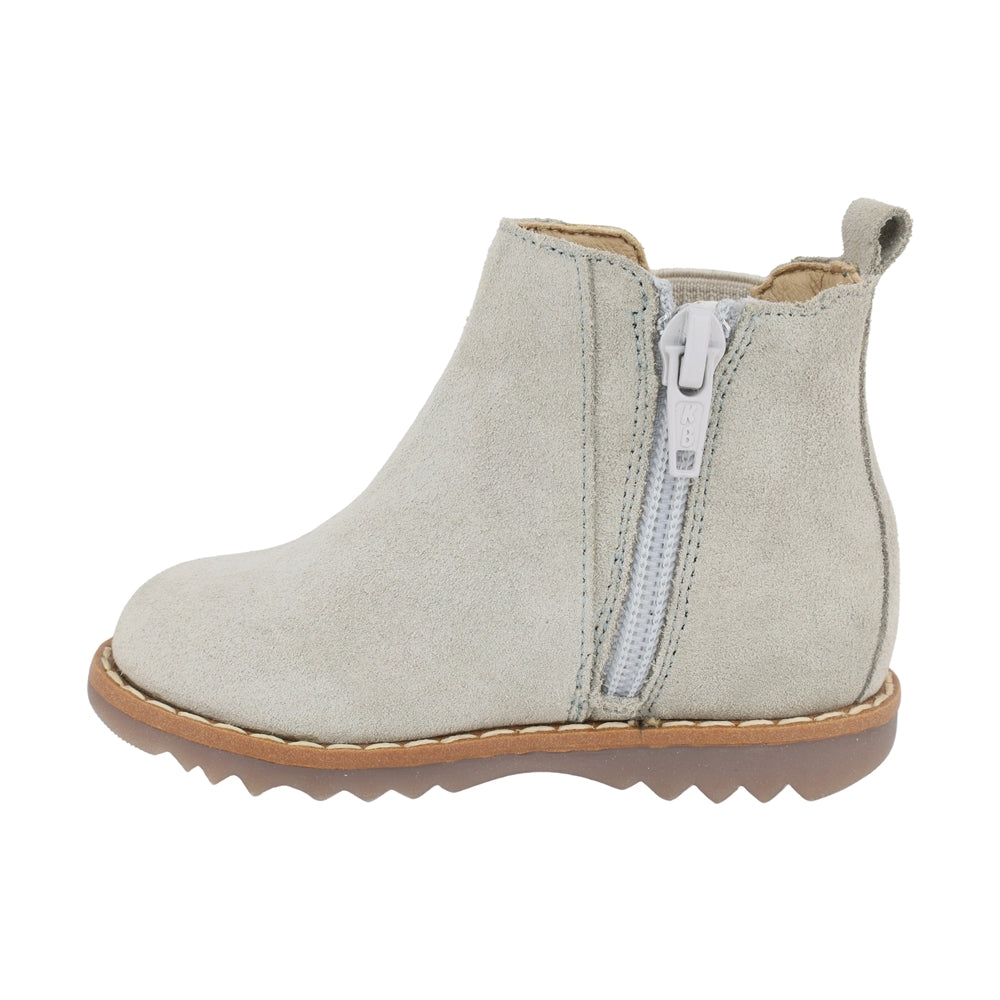 BOTA COQUETA PARA NIÑA EN PIEL COLOR GRIS RONDY CON ELÁSTICO