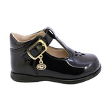 BALERINA COQUETA PARA NIÑA EN CHAROL COLOR NEGRO PAMPA CON HEBILLA