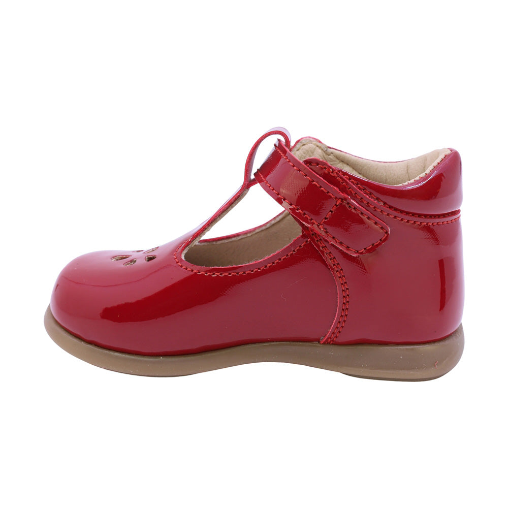 BALERINA COQUETA PARA NIÑA EN SINTÉTICO COLOR ROJO PAMPA CON HEBILLA