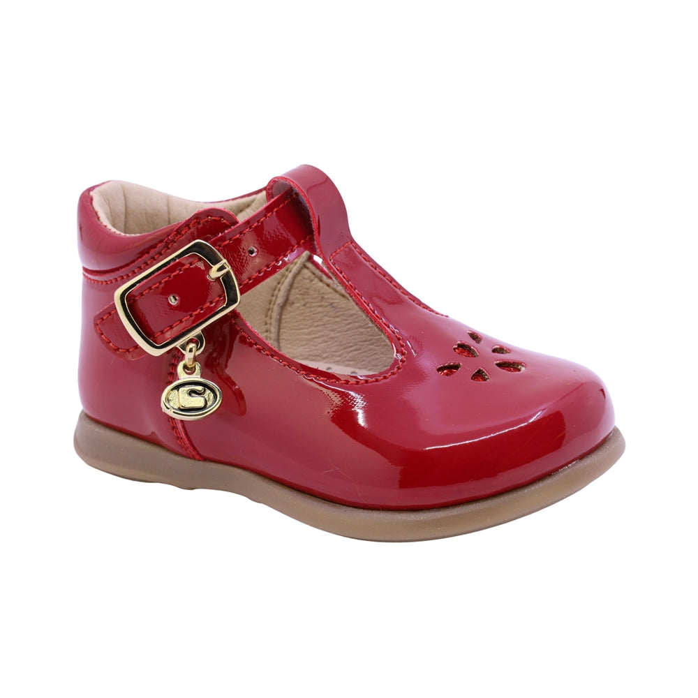 BALERINA COQUETA PARA NIÑA EN SINTÉTICO COLOR ROJO PAMPA CON HEBILLA