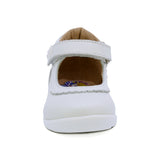 ZAPATO COQUETA PARA NIÑA DE PIEL COLOR PERLA PANAL CON TIRA DE CONTACTO