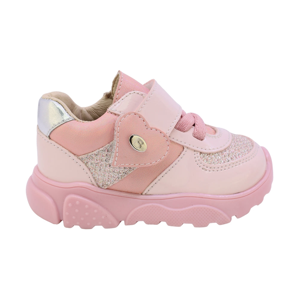 TENIS COQUETA PARA NIÑA EN SINTÉTICO COLOR ROSA ZIPPY CON AGUJETA Y TIRA DE CONTACTO