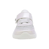 TENIS COQUETA PARA NIÑA EN SINTÉTICO COLOR PERLA ZIPPY CON AGUJETA Y TIRA DE CONTACTO