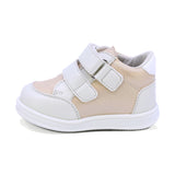 TENIS COQUETA PARA NIÑA DE SINTÉTICO COLOR BEIGE TEDDY CON TIRA DE CONTACTO