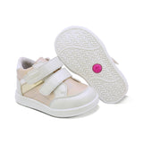 TENIS COQUETA PARA NIÑA DE SINTÉTICO COLOR BEIGE TEDDY CON TIRA DE CONTACTO