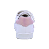TENIS COQUETA PARA NIÑA DE SINTÉTICO COLOR BLANCO TEDDY CON FRANJAS ROSAS