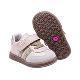 TENIS COQUETA PARA NIÑA COLOR ORO DE SINTÉTICO TEDDY CON TIRA DE CONTACTO