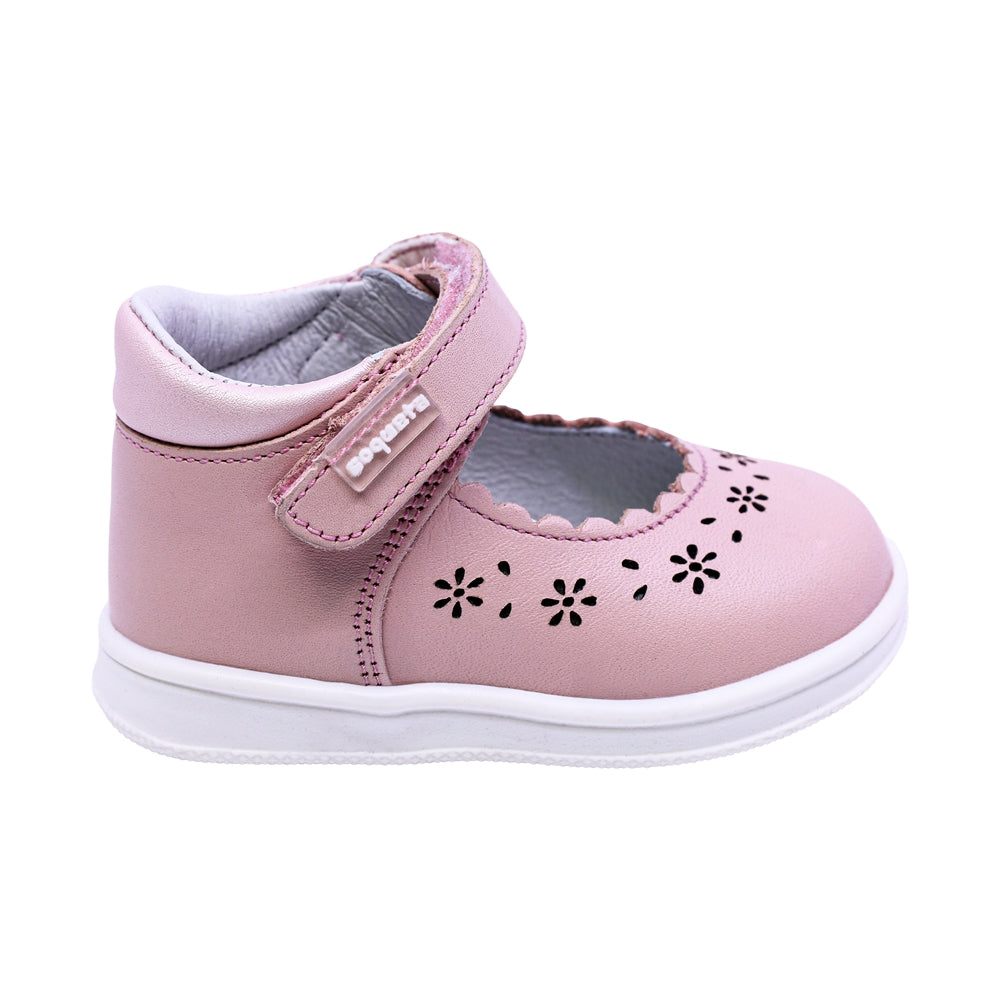 BALERINA COQUETA PARA NIÑA COLOR ROSA DE PIEL TEDDY CON TIRA DE CONTACTO